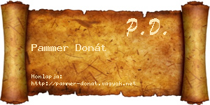 Pammer Donát névjegykártya